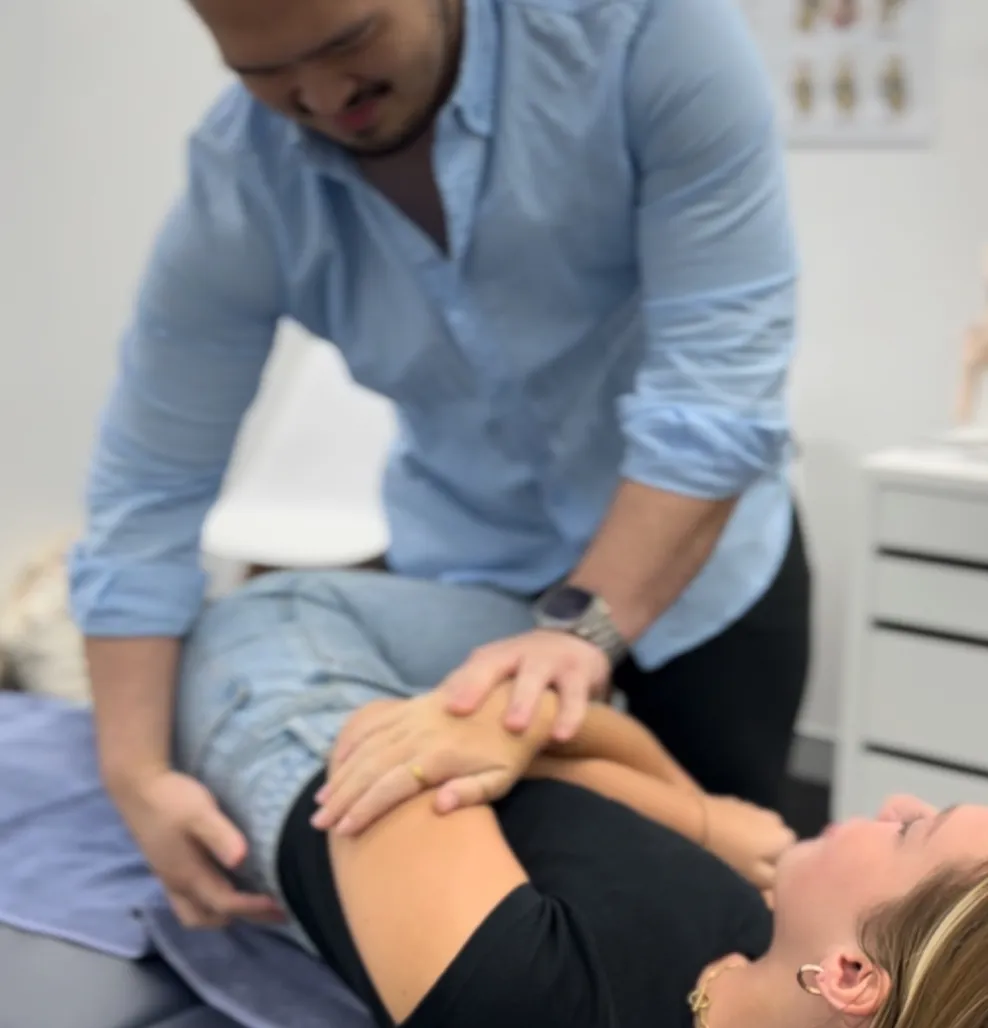 Patient being assessed for sciatica